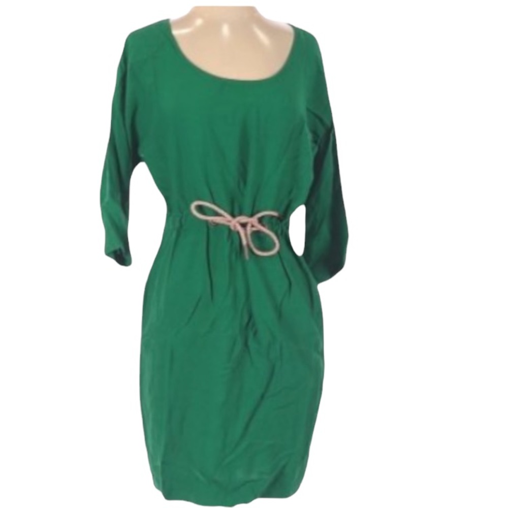 Zara Basic green tie waist dress size XS